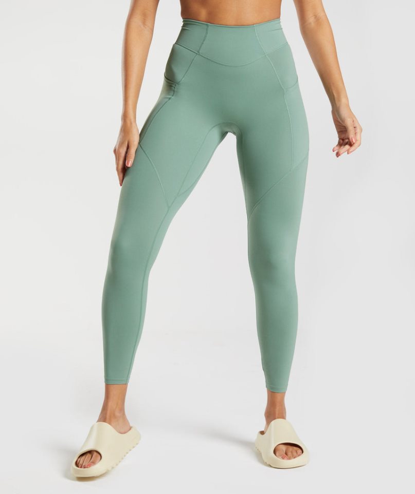 Women\'s Gymshark Whitney Everyday Pocket Leggings Green | CA D378NA